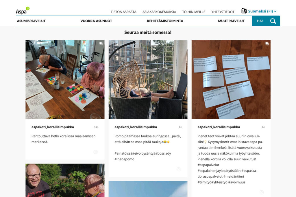 Someseinä Aspa.fi-sivustolla