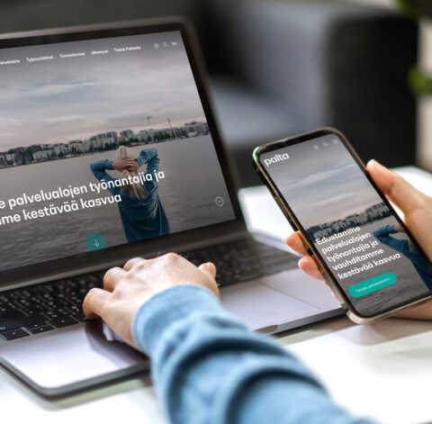 Palta.fi-sivusto tietokoneen ja puhelimen näytöillä
