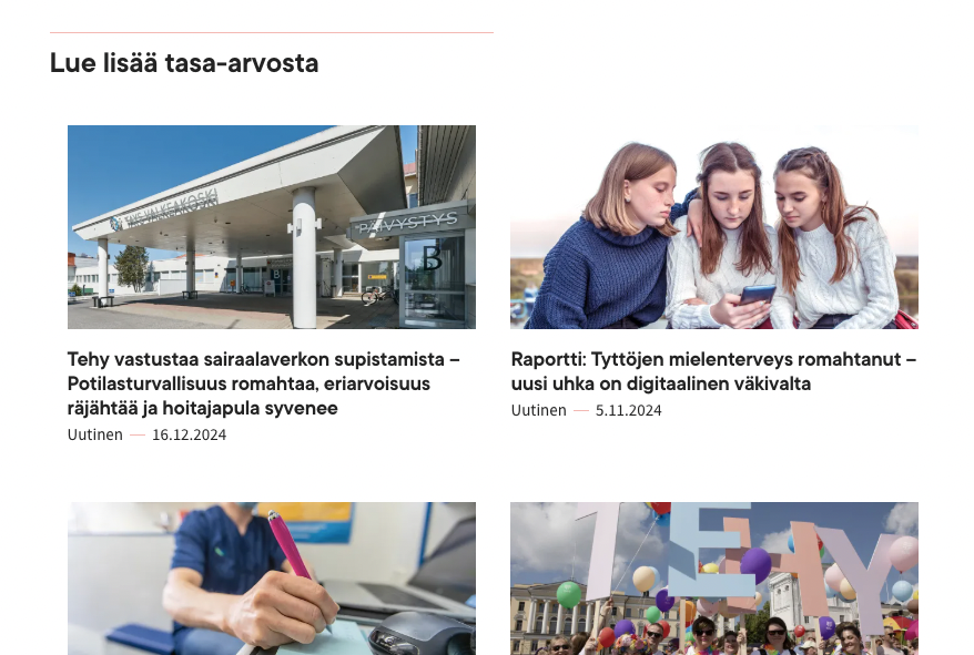 Ristiinmarkkinoivia saman aihealueen artikkelinostoja tehylehti.fi-sivustolla